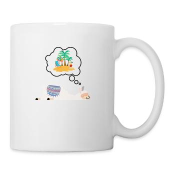 Alpaka träumt vom Strand - Tasse - Weiß - Rechts