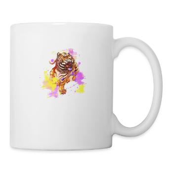 Tiger Splash Grunge Colorful Animal Predator Art - Mug blanc - blanc - Droite