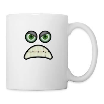 Wütendes Gesicht einer niedlichen Kreatur - Tasse - Weiß - Rechts