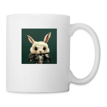 Cute little rabbit in knight - Mug - white - Right