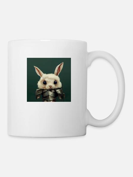 Cute little rabbit in knight - Tasse - Weiß
