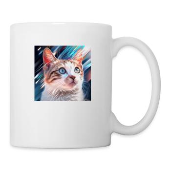 cute cat in art - Tasse - Weiß - Rechts