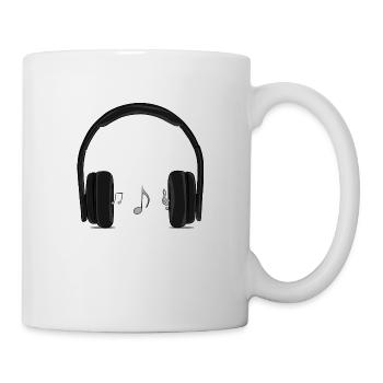 black music earphone - Mug - white - Right