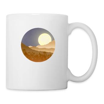 Mond in der Nachtlandschaft - Tasse - Weiß - Rechts
