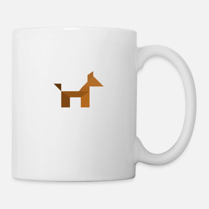Dog - Tangram - Mug - white