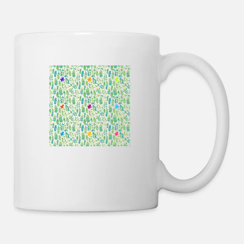 Prés et papillons - Mug blanc - blanc