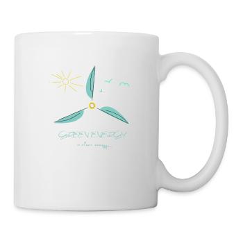 L’énergie verte est une énergie propre! Déclaration sur l’énergie éolienne - Mug blanc - blanc - Droite