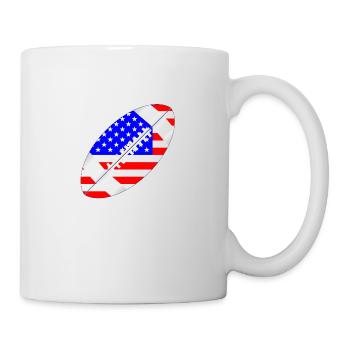 Drapeau de ballon de football américain - Mug blanc - blanc - Droite