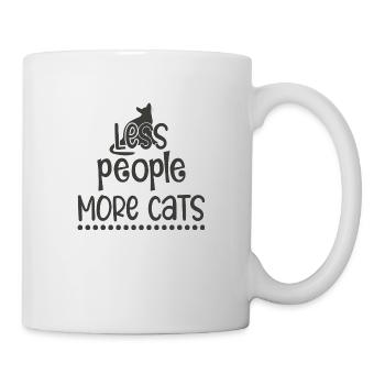 Moins de gens plus de chats - Mug blanc - blanc - Droite