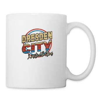 Dresden Germany City Font 80s style - Mug - white - Right