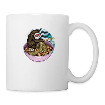 Cool Monkey apprécie le design vintage des nouilles ramen - Mug blanc - blanc - Droite