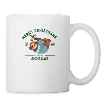 Merry Christmas and relax / Weihnachten Faultier - Mug - white - Right