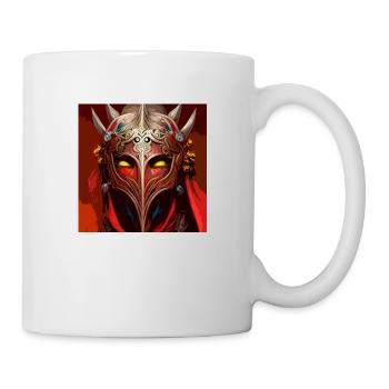 Masque de guerrier médiéval, épique - Mug blanc - blanc - Droite
