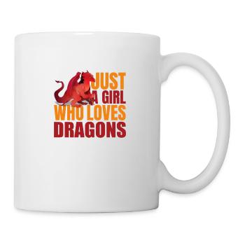 JUSTE UNE FILLE QUI AIME LES DRAGONS - Mug blanc - blanc - Droite