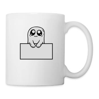 Ghost Shows Shield Cartoon - Mug - white - Right