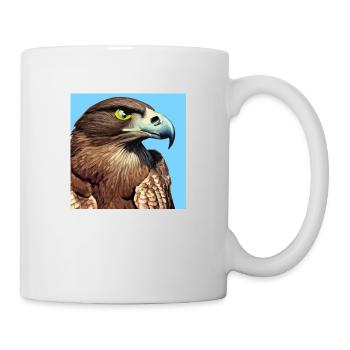Adlerkopf-Illustration - Tasse - Weiß - Rechts