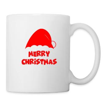 Merry Christmas Mütze - Tasse - Weiß - Rechts