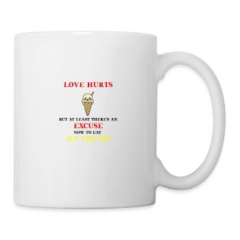 Eiscreme lustig Eis Geschenkidee Liebeskummer - Tasse - Weiß - Rechts