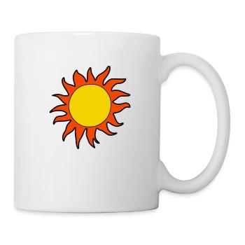 Sonne Sommer Aquarell Natur Strand Himmel Vektor - Tasse - Weiß - Rechts