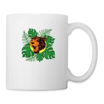 Tiger Jungle Roar Monstera Leaves Gift - Mug - white - Right