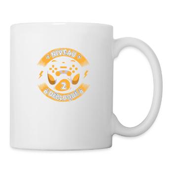 Niveau 2 Anniversaire débloqué 2 ans Gamer - Mug blanc - blanc - Droite