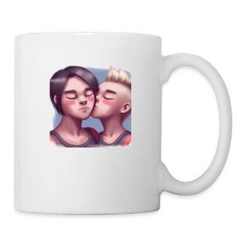 LGBT Queer kiss 🌈🌈 - Mug - white - Right