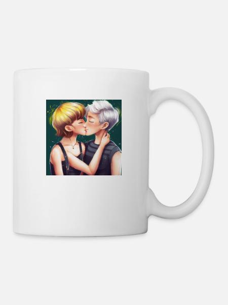 LGBT Queer kiss 🌈🌈 - Mug - white