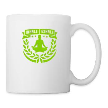 Inspirez expirez Yoga citation - Mug blanc - blanc - Droite