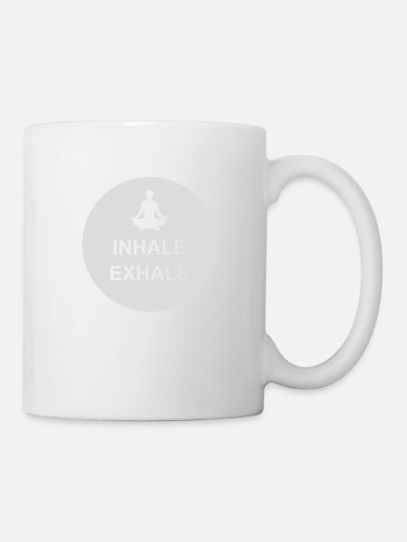 inhale exhale yoga Zitat - Tasse - Weiß
