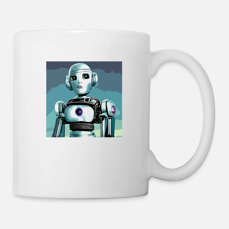 Robot, androïde, cyborg, science-fiction - Mug blanc - blanc