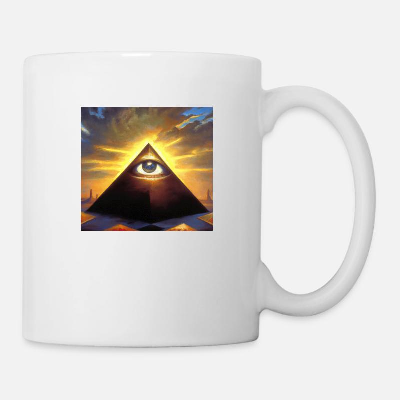 Illuminati Eye in Pyramid - Mug - white