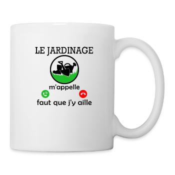 le jardinage m appelle / humour jardinière - Mug blanc - blanc - Droite