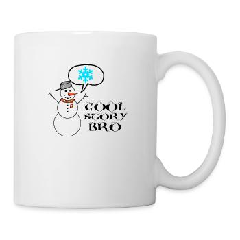 Cool story bro snowman with cool saying - Mug - white - Right