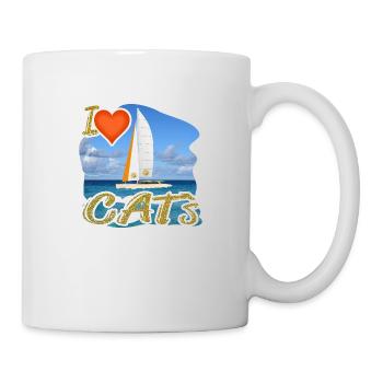 I Love CAT`s - Catamaran / Katamaran - Tasse - Weiß - Rechts