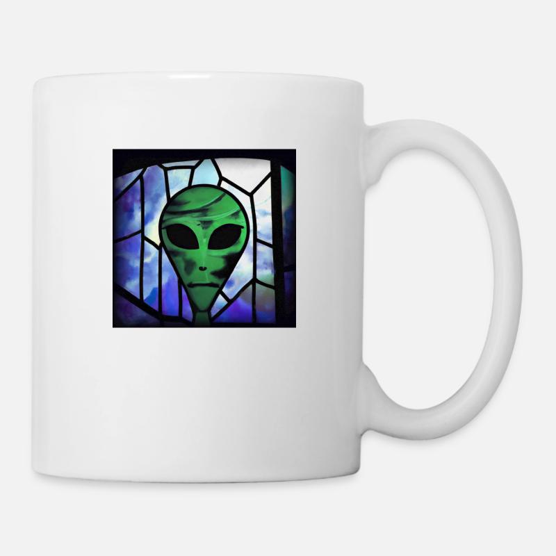 Stained glass alien - Mug - white