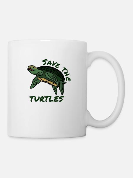Save the turtles Help quote Environment Plastic - Mug - white