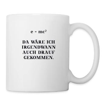 e = mc² lustig witzig Mathe Physik Geschenkidee - Tasse - Weiß - Rechts