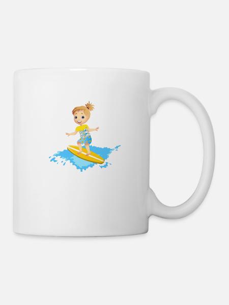 Surfer with corset - Mug - white