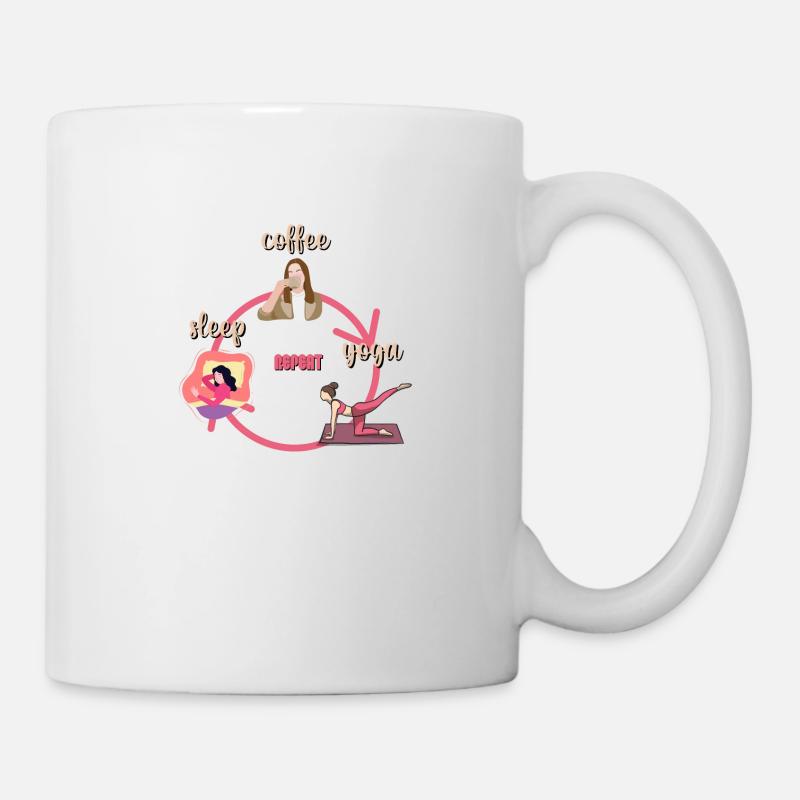 Coffee yoga sleep repeat - Mug - white
