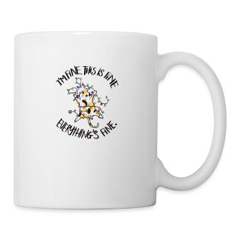 Christmas funny cat Christmas tree cat ugly - Mug - white - Right