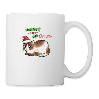 Christmas funny cat Christmas tree cat ugly - Mug - white - Right