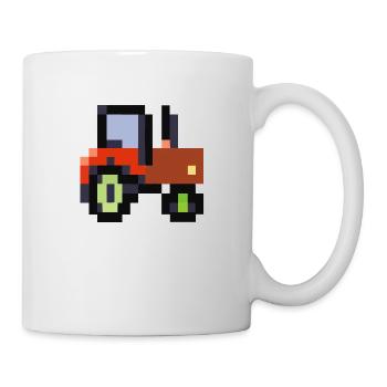 Tracteur idée cadeau pixélisé pixel tracteur - Mug blanc - blanc - Droite