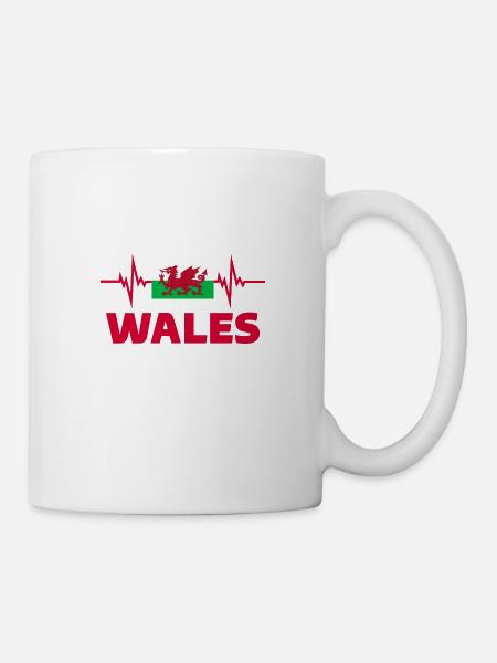 Wales Football 2022 Wales Heartbeat Wales Flag - Mug - white