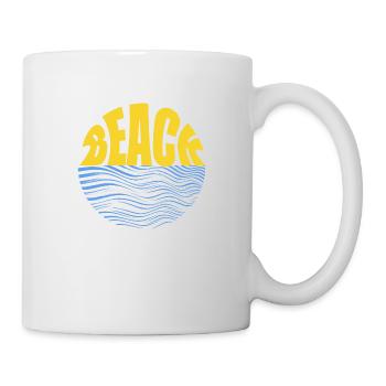 Beach Wave T-Shirt Design - Tasse - Weiß - Rechts