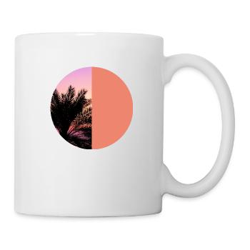 T-Shirt Urlaub Strand Palmen Ferien Sommer Sonne - Tasse - Weiß - Rechts