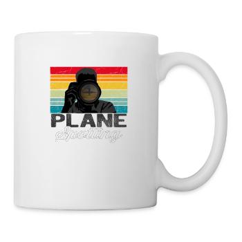 Plane Spotter Sunset - Vintage Geschenk Flugzeug - Tasse - Weiß - Rechts