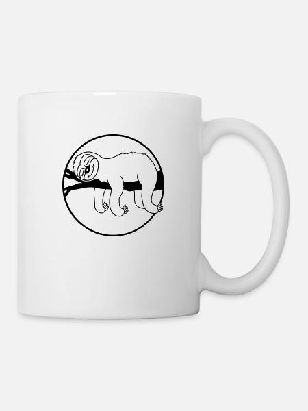 Ast schlafen Faultier Comic - Tasse - Weiß