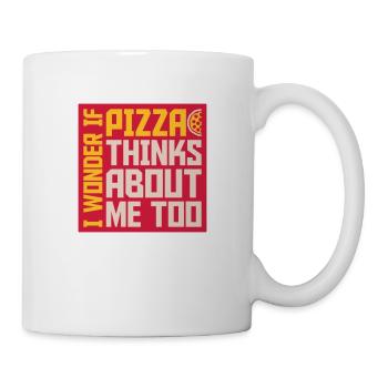 pizza thinks about me - Mug - white - Right
