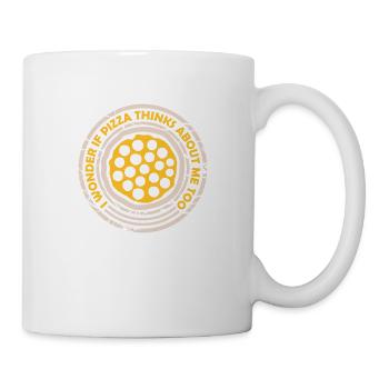 pizza thinks about me - Mug - white - Right