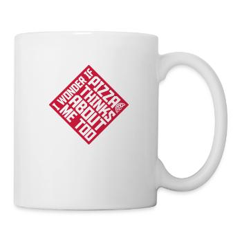 pizza thinks about me - Mug - white - Right